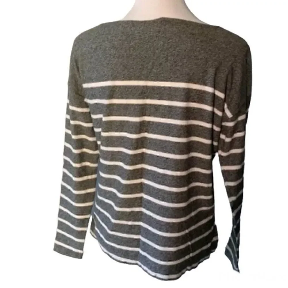 J. Crew Grey/White Crewneck size S